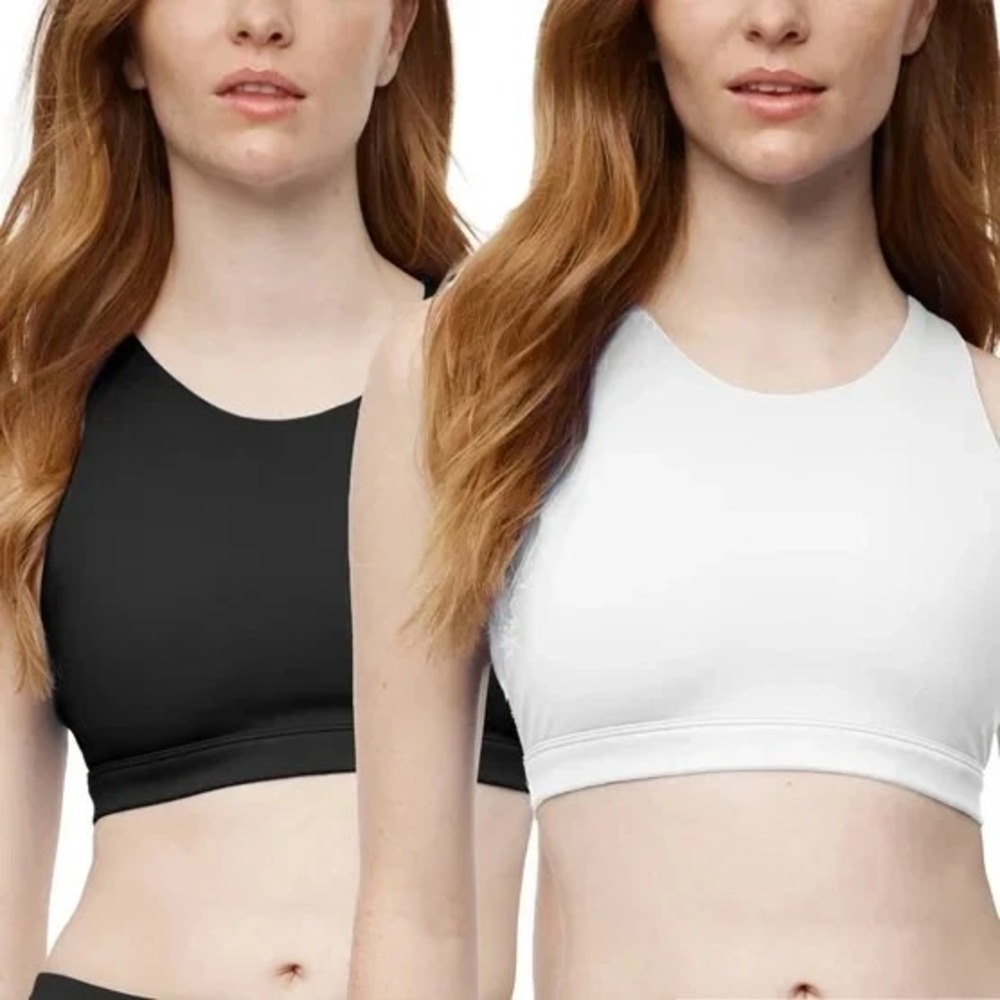 GapFit Women's Sports Bra, 2-pack, Black and White, Size XL